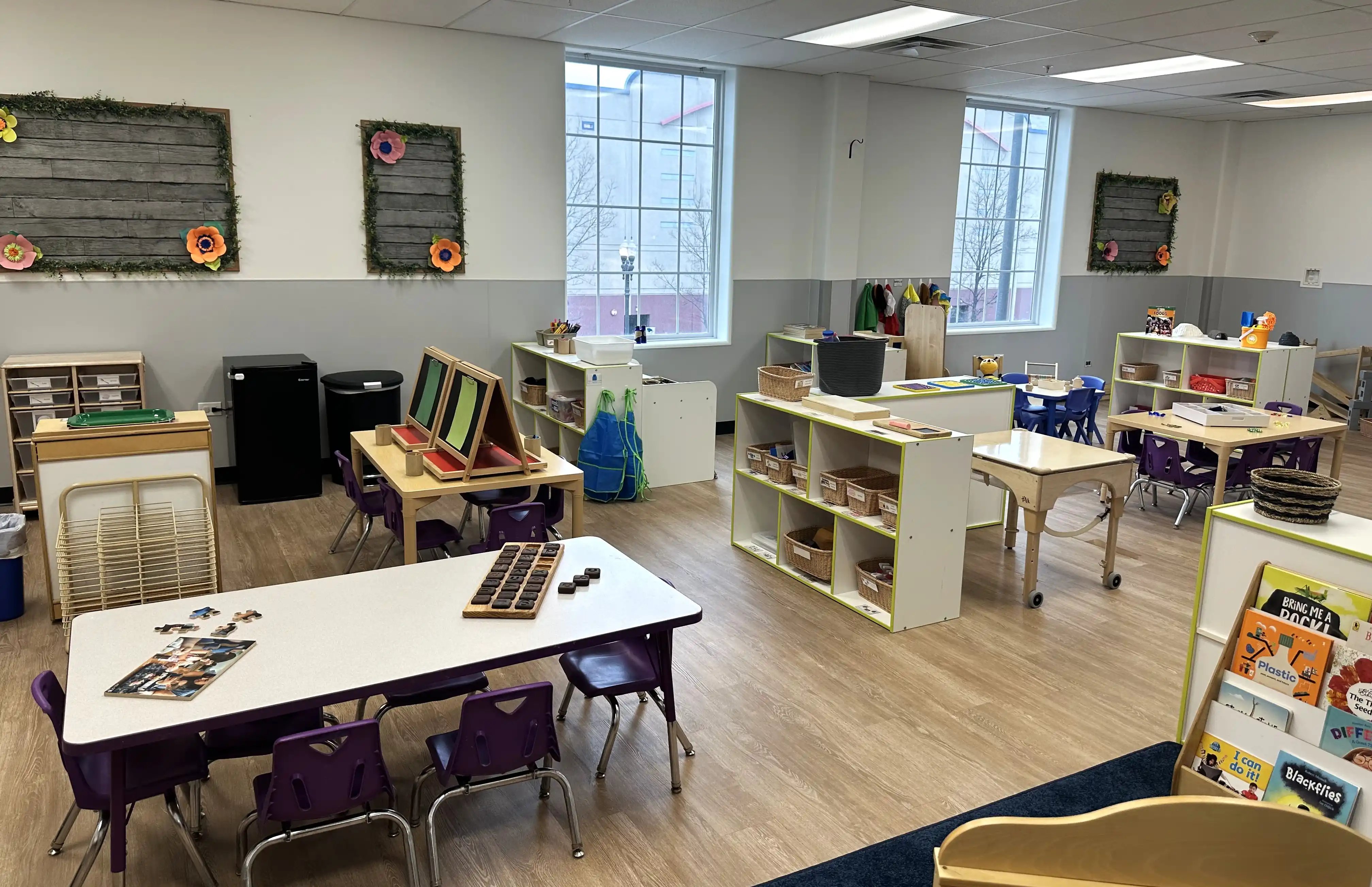 Parent visiting BrightPath center in Massachusetts, observing the enriching daycare environment.