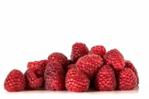 Bunches of Raspberries are fibre rich