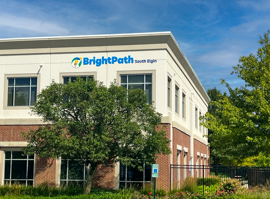 Exterior of the new BrightPath Child Care Center in Maynard, located at Maynard Crossing Plaza on Route 27, a daycare and child care near me.