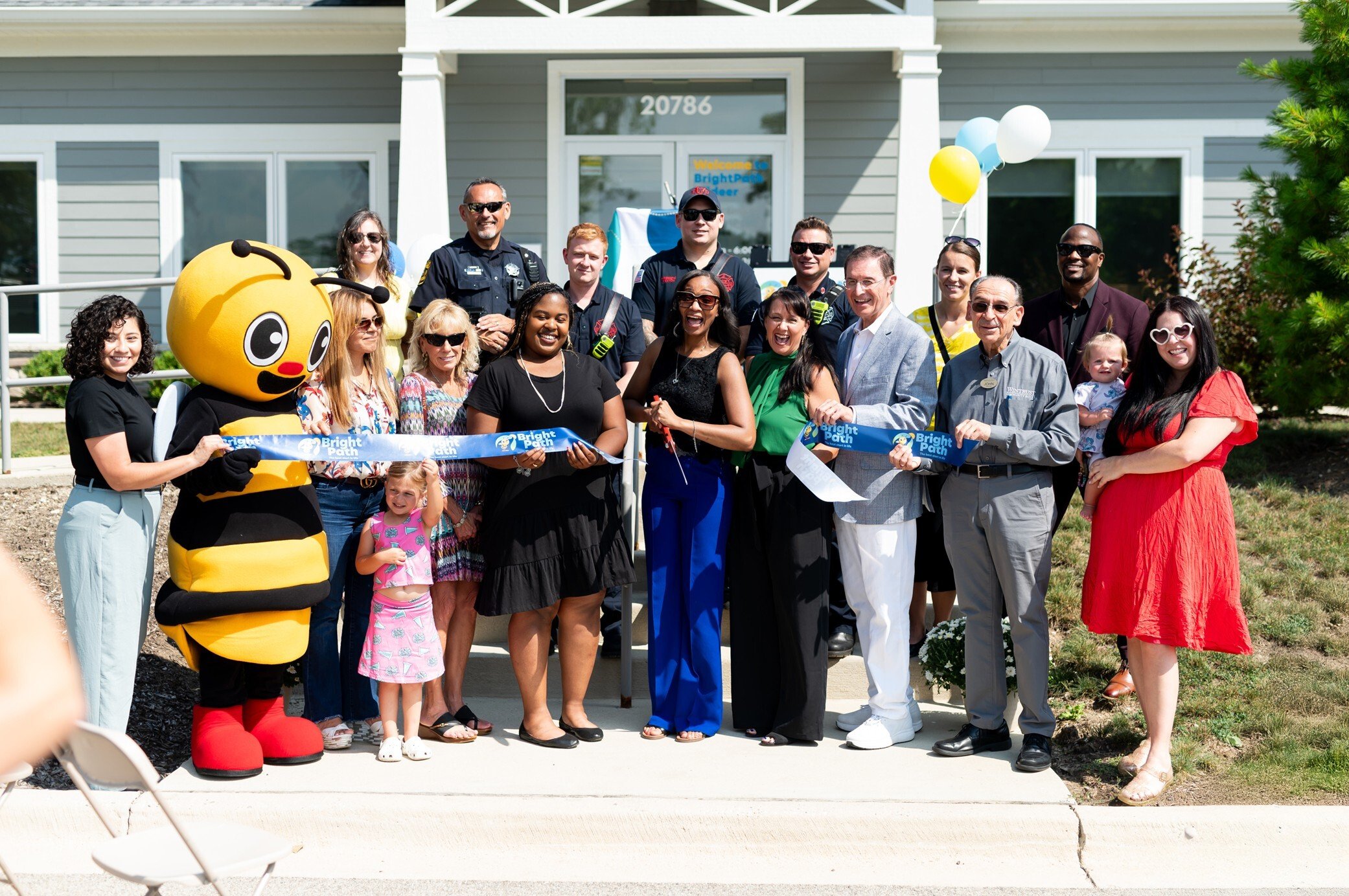 Ribbon cutting event featuring the Buzz and the BrightPath family. BrightPath Early Learning and Child Care in Chicago, IL open a new center near you in Kildeer, Illinois.