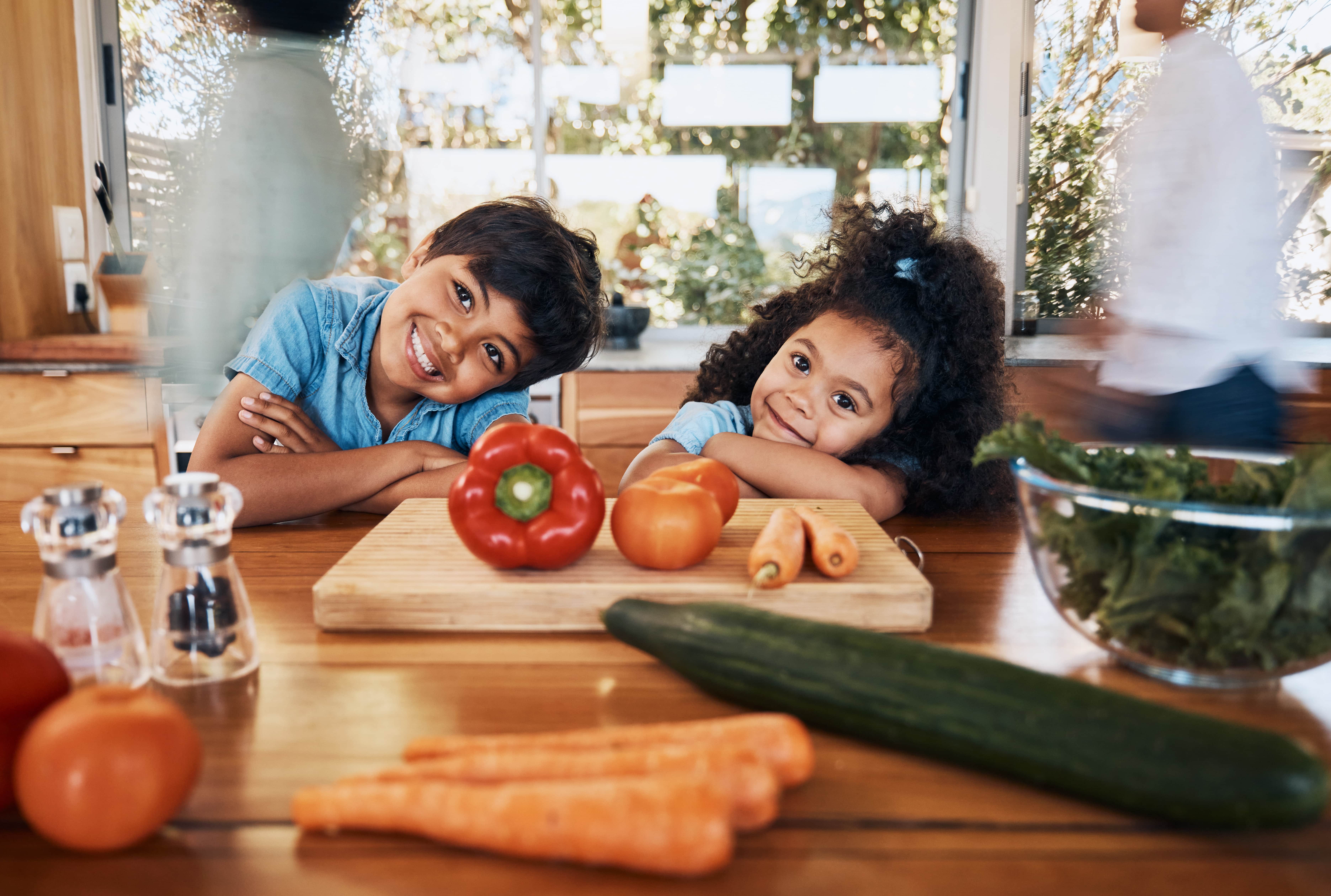 kids happy with vegetables