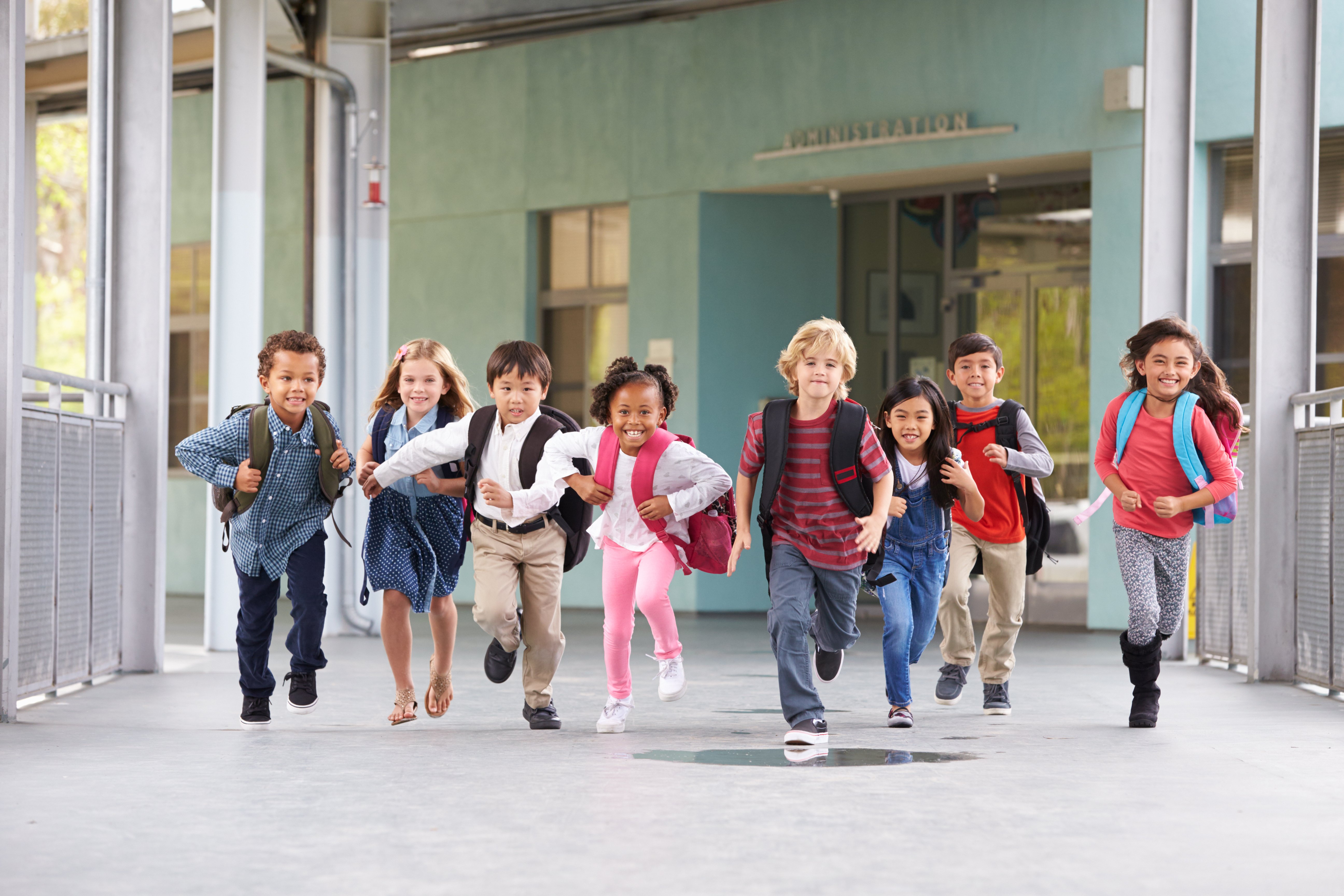 kids running out of school for summer break
