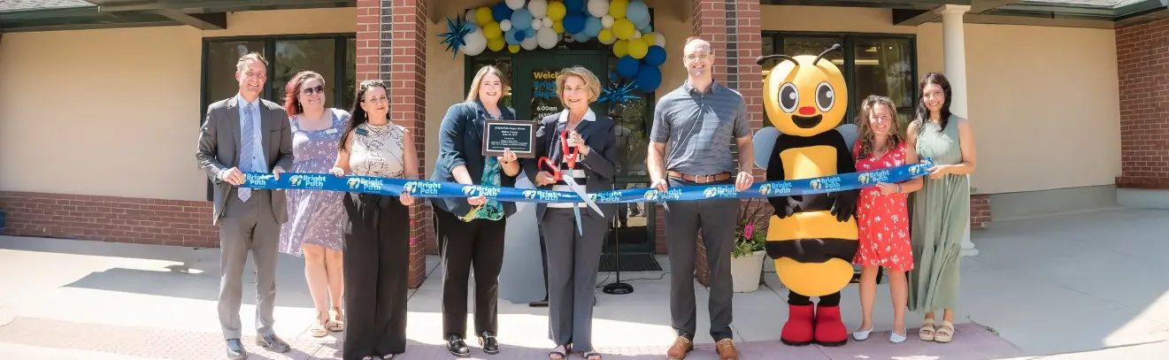 (Left to Right): Johnathan Meagher (President, Sugar Grove’s Economic Development), Genna Mickey (Library Director, Sugar Grove Public Library and Chamber Board Member), Dawn Bonilla (BBNA Area Director), Jackie Link (President of Sugar Grove Chamber of Commerce), Mary Ann Curran (BBNA CEO), Nick Knudtson (Board Member, Chamber of Commerce), Jen Long (Executive Director, Conley Outreach), and Angelica Vasquez ( BrightPath Center Director)